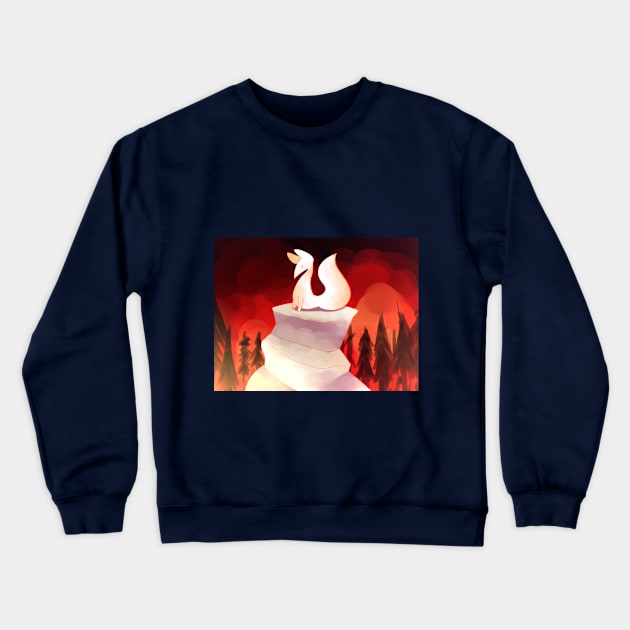 Fox In Hell Crewneck Sweatshirt by Barbilou